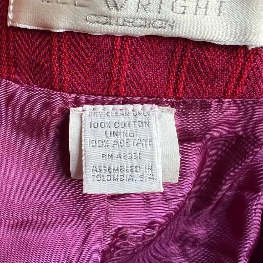 Vintage Pink Pinstripe Blazer Medium Lee Wright  collarless stripe jacket